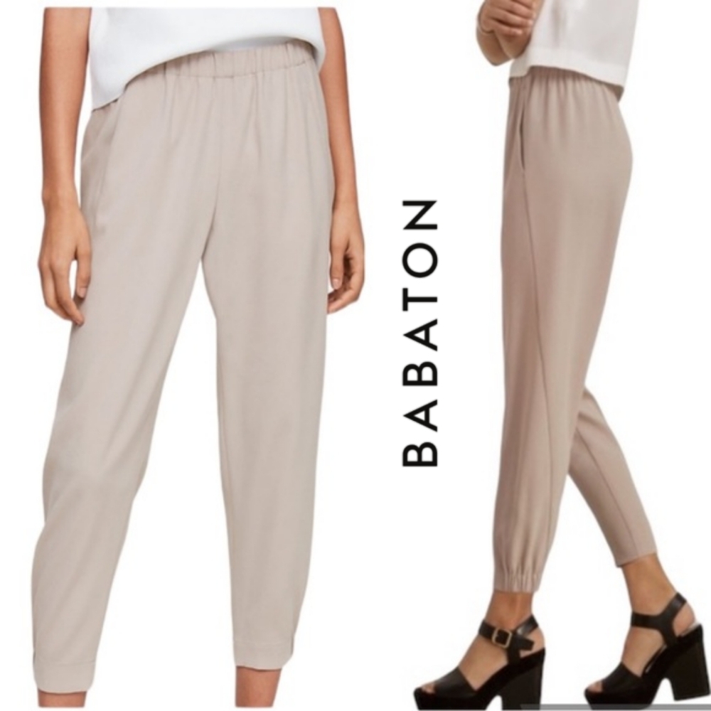 XXS Aritzia Babaton Dexter Light Tan Terado Crepe Cropped Pants